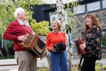 From L R Paddy Coleman Margaret Houlihan and musician Josephine Marsh